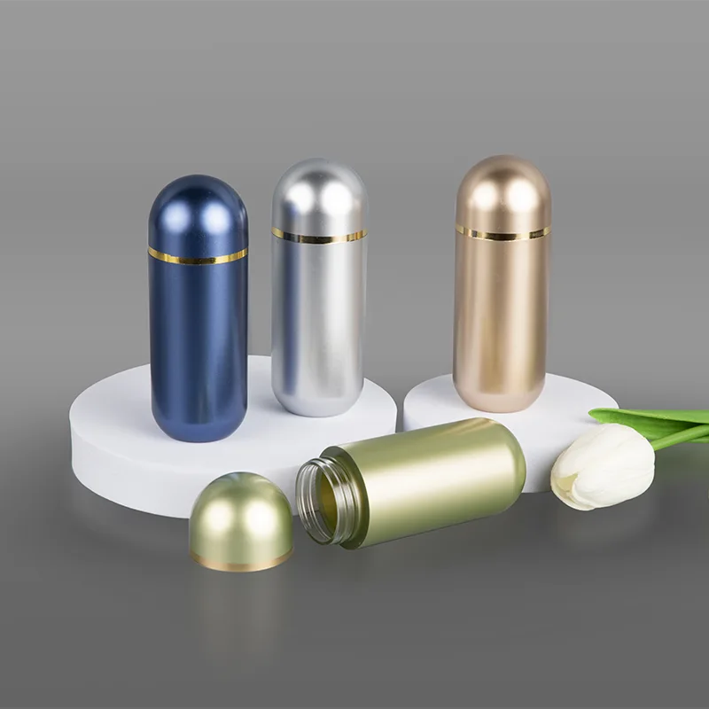 Bottiglia tablet acrilica trasparente con coperchio